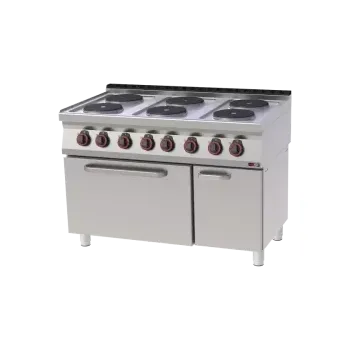 Sporák REDFOX Sporák elektrický se statickou elektrickou troubou GN 2/1 - 6x plotýnka 400 V | REDFOX - SPT 70/120-21 E