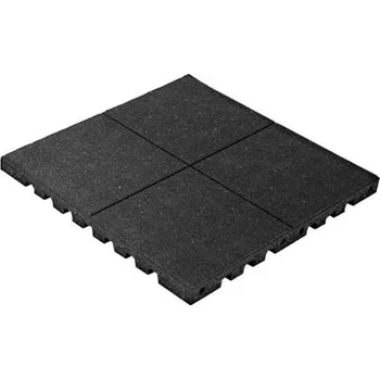 Doplněk pro dětské hřiště Playground System Pryžová deska 1x1 m černá - výška pádu 1,3m (síla 40 mm, rastr 28 mm)