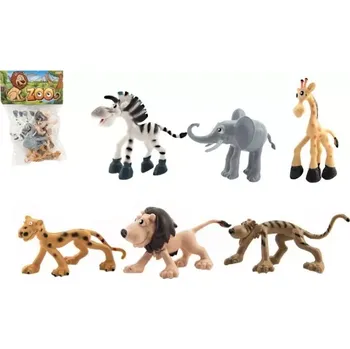 Figurka Veselá safari zvířátka ZOO, plastová sada 6 ks (9–10 cm)