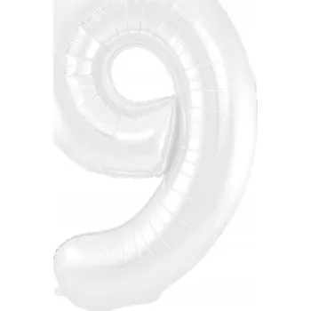 Balónek Fóliový balónek ČÍSLICE BÍLÁ 9 k narozeninám, výročí, oslavě, párty, 100 cm