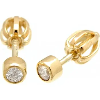 Náramek 2733 Naušnice zlaté pecičky s přírodními diamanty Barva: Žluté