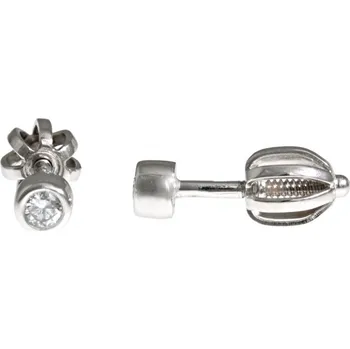 Náušnice Luxusní náušnice z bílého zlata s přírodními diamanty – pecičky na šroubek (Au 585, brilianty 2mm, 0.06 ct)