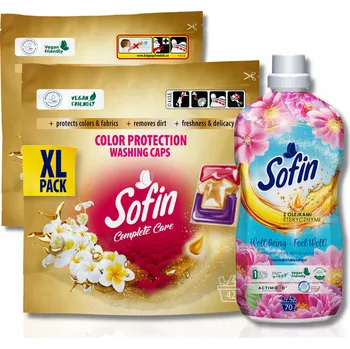 Aviváž Sofin Kapsle na praní barevného prádla, 66 praní + Tekutá aviváž 1,4 l