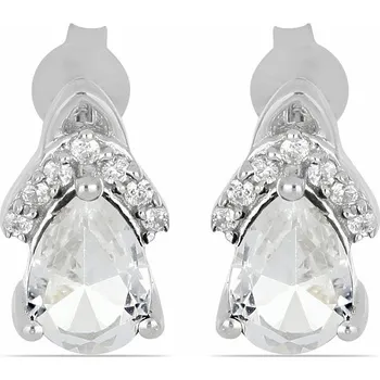 Náušnice Náušnice stříbrné s broušenými křišťály a zirkony Ag 925 011529 CRI 1,1 cm, 2,1 g