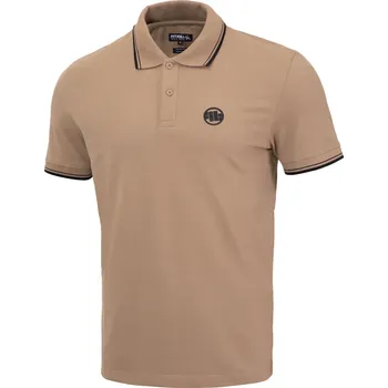 Pánská móda PitBull West Coast Polo Triko Pique Stripes Regular - hnědé - PWC_POLOPSREGUL_BROWN Velikosti: XL