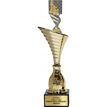 Zlatý pohár soška Šachy 34 cm + štítek GRAVÍROVÁNÍ DÁREK