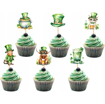 Party dekorace OZDOBA NA DORT Zápichy do dortu DEN SVATÉHO PATRIKA SVATÝ PATRIK dekorace 6 Ks 2