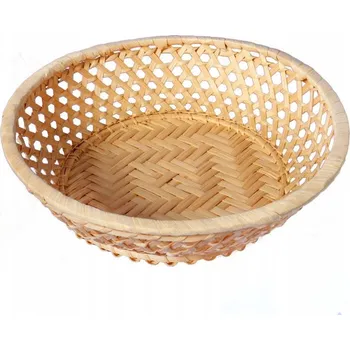 chlebník Košík na pečivo z bambusu kulatý 20 cm béžový - Ozdoba na stůl velikonoční