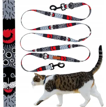 Vodítko pro psa VODÍTKO s nastavitelnou délkou až 2,4 metru pro koťata do 3 kg Ukory TMAVÉ