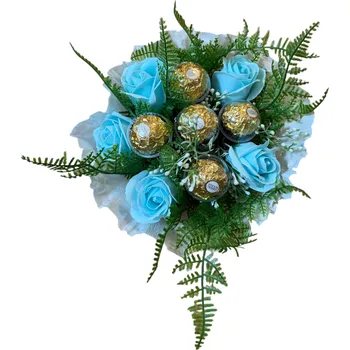 Dortová svíčka DANNY MADE Mýdlová květina A04 s Ferrero Rocher