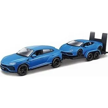 autíčko Maisto LAMBORGHINI URUS WITH LAMBORGHINI HURACAN BLUE 32753