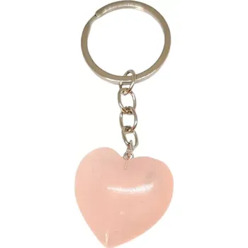 Klíčenka s růženínovým velkým srdíčkem