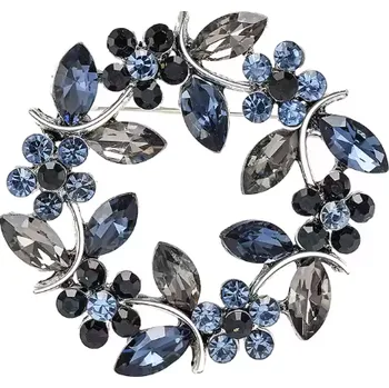 Brož B-TOP Módní květinová brož - barevná Druh barvy: Modrá