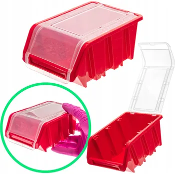 Úložný box Zásobník s víkem na drobné nářadí, skladovací box 100 x 155 x 70 mm, červený