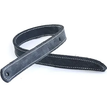 MMboutique Kožené ucho prošité VELUR 50 cm ocelově modré