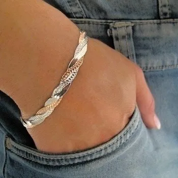 Náramek Luxusní dámský stříbrný náramek 6mm bicolour 5,80g 20cm Stříbro 925/1000