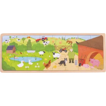 Puzzle Bigjigs Toys Puzzle Na farmě