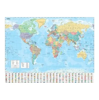 Učebnice Collins World Wall Laminated Map – Collins Maps (EN)