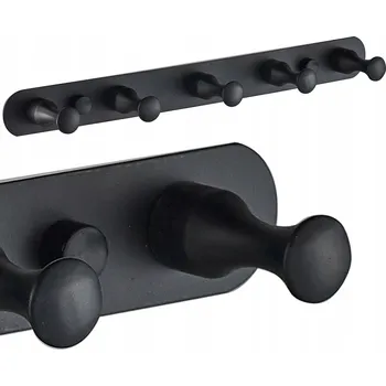 Věšák WIESZAK Z HACZYKAMI NA RĘCZNIKI OBLEČENÍ Tyč černá