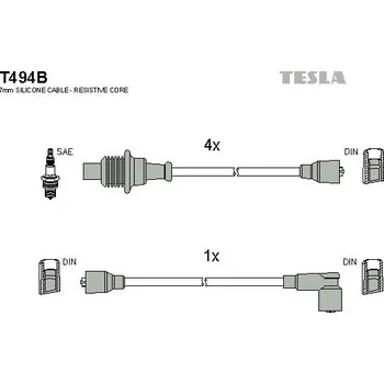 Zapalovací kabel Sada kabelů pro zapalování TESLA T494B