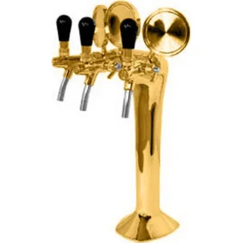 Výčepní pípa Výčepní stojan kovový 3xkohout - zlato