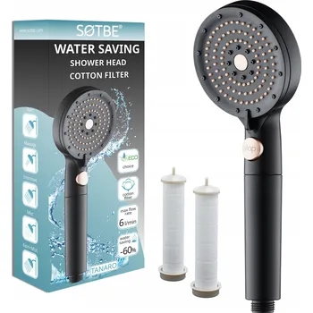 Sprchová hlavice Sprchová Hlavice černá s úsporným filtrem pro sprchu TANARO SOTBE