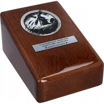 Smuteční dekorace Urna s větrným mlýnem - Kremační urna s venkovským motivem