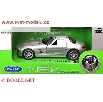 autíčko Welly MERCEDES-BENZ SLS AMG SILVER 43627