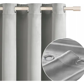 Obraz Hotový závěs VELUR velurový na kroužcích 140x260 Bianca šedá světlá