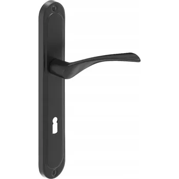 Dveřní kování KLIKA DVEŘNÍ NICO ČERNÁ 90 mm NA KLÍČ DLOUHÝ ŠTÍTEK MODERNÍ PRO DVEŘE