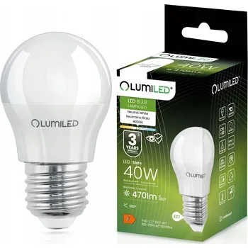 Žárovka LED žárovka E27 Kulka P45 5W = 40W 470lm 4000K Neutrální bílá 180° LUMILED