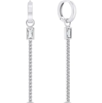 Náušnice Brilio Silver Elegantní stříbrné dlouhé náušnice 2v1 EA799W + 2 měsíce na vrácení zboží
