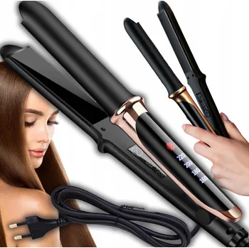 Žehlička na vlasy SILNÁ ŽEHLIČKA NA VLASY NA VLASY KERAMICKÁ IONIZACE Černá