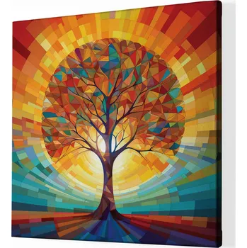 Obraz Obraz na plátně - Strom života geometrie FeelHappy.cz Velikost obrazu (šířka x výška): 130 x 130 cm