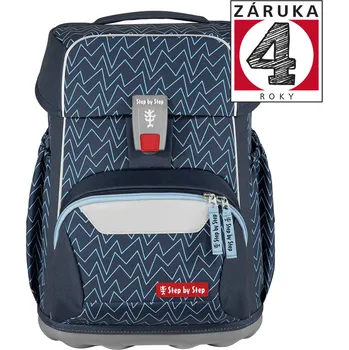 Školní batoh Školní aktovka Step by Step BASIS, 4-dílný set - Blue Lines