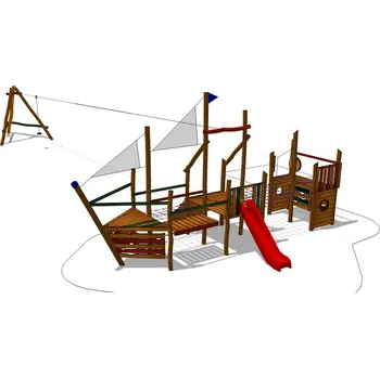 Dětské hřiště Playground System DĚTSKÉ HŘIŠTĚ sestava z akátu - Prolézačka loď