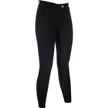 Jezdecké kalhoty Jezdecké rajtky HKM Amalfi - se silikonovým sedem, černá, Dětské - 152