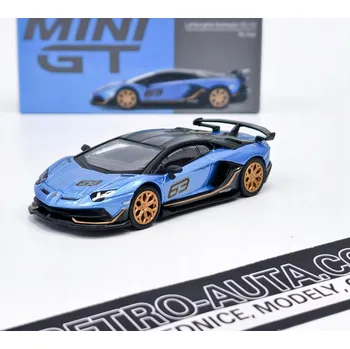 autíčko Lamborghini Aventador SVJ 63 Blue Aegir - Mini GT 1:64