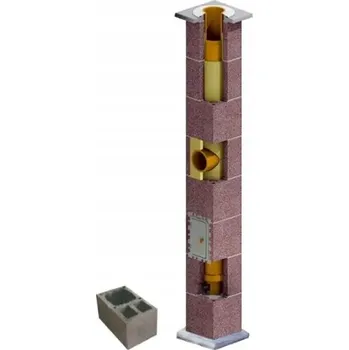 Komín Keramický komín pro odvod spalin, systém Leier Smart 15 m průměr 180 mm + 2x větrací šachta, izolovaný, kompletní sada