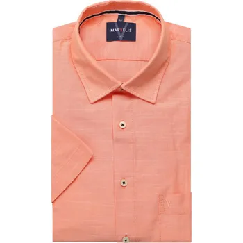 Pánská košile Marvelis pánská košile Regular Fit Tencel s krátkým rukávem 6120 12 87 Korálová M