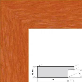 Rám na obraz Fotorámeček Lenna Rozměr: 9 x 13 cm, Barva: Oranžová, Typ zasklení: Sklo