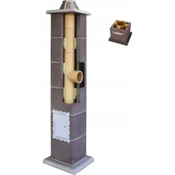 Komín Keramický komín pro odvod spalinový systém Leier Basic 10 m průměr 220 mm - kompletní komínová sestava