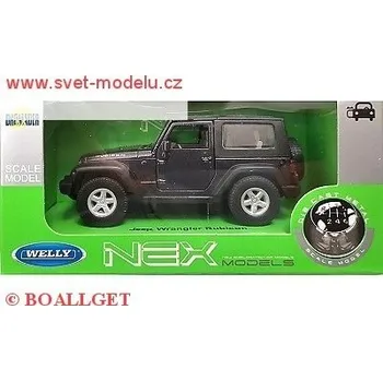 autíčko Welly JEEP WRANGLER RUBIKON HARDTOP BLACK 42371