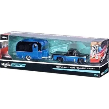 autíčko MAISTO DESIGN CHEVROLET 1500 1987 w/ OBYTNÝ PŘÍVĚS CLASSIC CRAFT 1136802