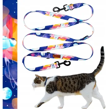 Vodítko pro psa VODÍTKO s možností přepínání až do 240 cm, pro malé kočky Ukory, modrá NASA