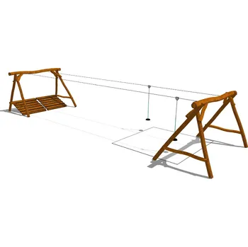 Doplněk pro dětské hřiště Playground System Lanová dráha (lanovka A) z akátu - DUO