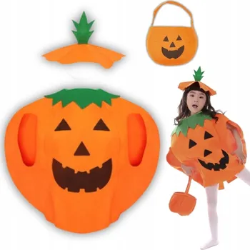 Karnevalový kostým KOSTÝM DÝNĚ PŘEVLEK KOSTÝM KABELKA ČEPICE SET NA HALLOWEEN 116 - 146