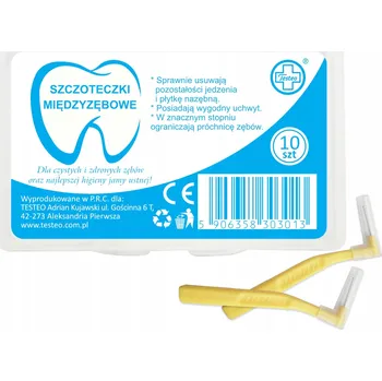 Zubní kartáček Mezizubní kartáčky 10 kusů TESTEO žluté