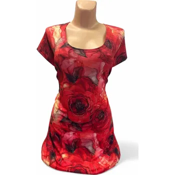 Dámská tunika Halenka VIKIO, Barva Červená, Velikost XXL50, Materiál 96% Viskoza 4% Lycra