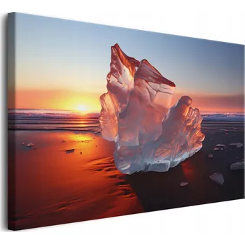 Obraz Obraz na plátně Ledový Křišťál na pláži při západu slunce Nástěnná dekorace